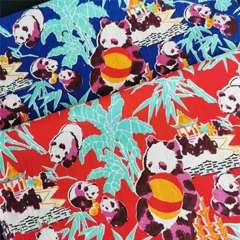 Ткань панда в китайском стиле национальное сокровище ткань из чистого хлопка земляная грубая ткань ткань с принтом ручной работы ткань 
