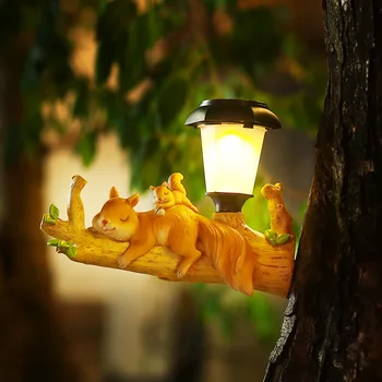 Новый креативный Садовый светодиодный Солнечный светильник с изображением Белки-ленивца, подвесной светильник, мультяшные уличные водонепроницаемые садовые украшения, Атмосферные лампы