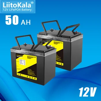 2ШТ Литий-железо-фосфатных элементов LiitoKala 12V 50Ah LiFePO4 Аккумулятор 4000 циклов для кемперов, гольф-кара, внедорожных автономных солнечных батарей