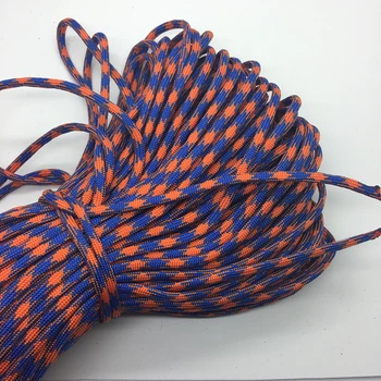 10 ярдов/лот Разноцветные браслеты из паракорда, веревка из 7 нитей, парашютный шнур для кемпинга, пешего туризма, синий + оранжевый
