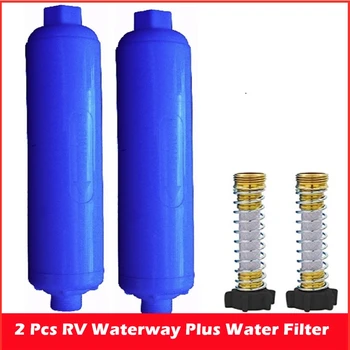 Фильтр для воды RV / Marine с гибким шланговым протектором Значительно уменьшает неприятный вкус, запахи, хлор и осадок в питьевой воде.