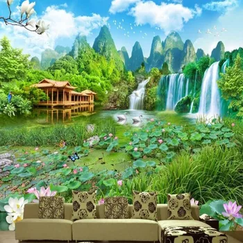 масштабные фрески wellyu на заказ, большой пейзаж, Страна чудес, 3D пейзаж, фоновая стена, нетканые обои