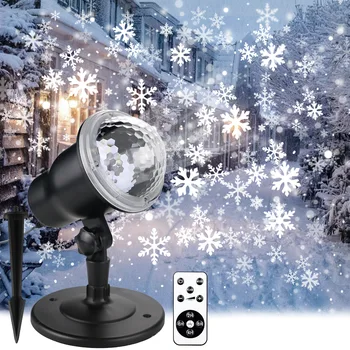 Мини-проекционный светильник в виде бьющейся снежинки Уличный светильник в саду для снега Рождественский мини-проекционный светильник