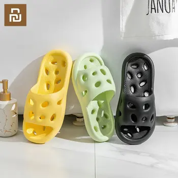 Youpin Летние домашние тапочки для женщин и мужчин с многоцветной мягкой подошвой, нескользящие тапочки для ванной, протекающие Домашние сандалии