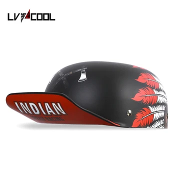LVCOOL 2023 Бейсболка Шлем Мотоциклетные Шлемы Летние С Открытым Лицом Скутер для Cruiser Chopper Gangster Мужчины Женщины N Тип-L