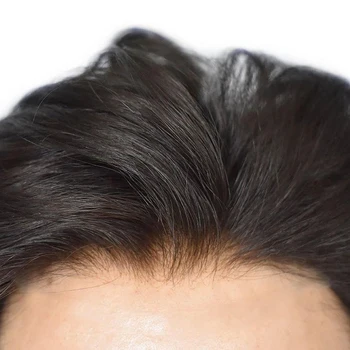 Прозрачный парик из французского кружева для мужчин, система замены человеческих волос с отбеленными узлами, мужской парик без черного цвета