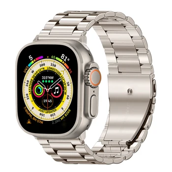 Ремешок из нержавеющей Стали Для Apple Watch Band 49 мм смарт-часы Металлический Браслет iwatch 7 6 5 4 3 SE 8 45 мм 41 мм 38 мм 40 мм 44 мм Ultra