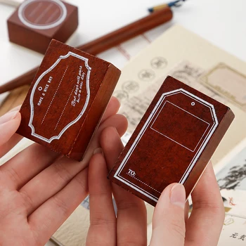 Рамка для декоративных марок серии Retro Label Tag Деревянные Резиновые штампы для канцелярских принадлежностей для скрапбукинга DIY Craft Стандартный штамп