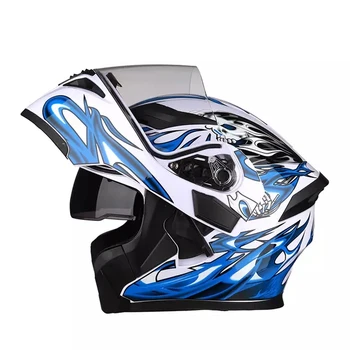 Новый Откидной мотоциклетный шлем Гоночный модульный Двухобъективный мотокроссовый Мото шлем Полнолицевые Шлемы Casco Moto Casque