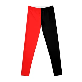 Наполовину красные, наполовину черные леггинсы, спортивные леггинсы, женская одежда для спортзала для женщин, занимающихся фитнесом