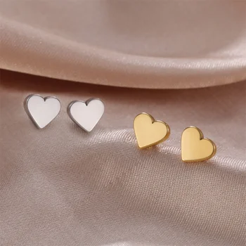 EUEAVAN Минималистичные серьги-гвоздики в виде сердца любви, милые простые серьги для женщины-девушки 2023, модные свадебные украшения-шармы, подарки на день рождения